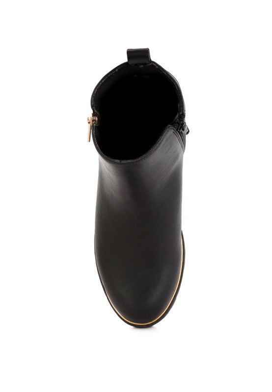 Thorin Metallic Frame Block Heel Boots Rag Company