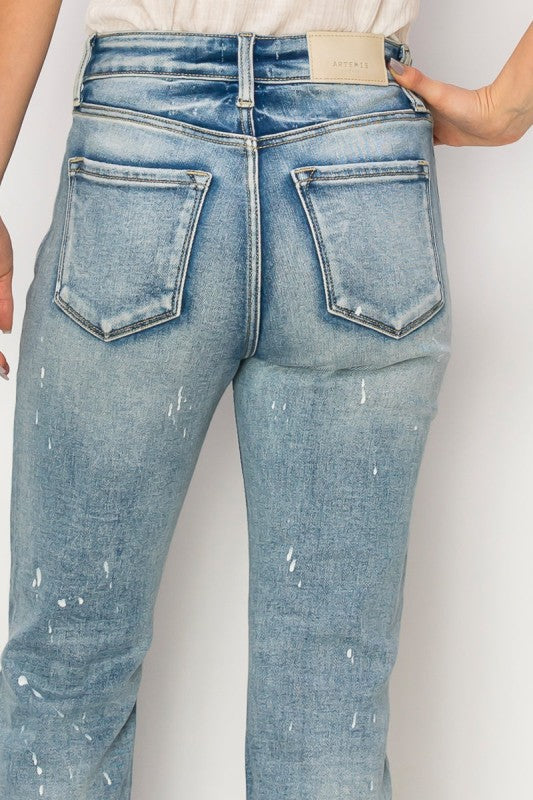 AT1050STM High Rise Distressed Straight Jeans Artemis Vintage