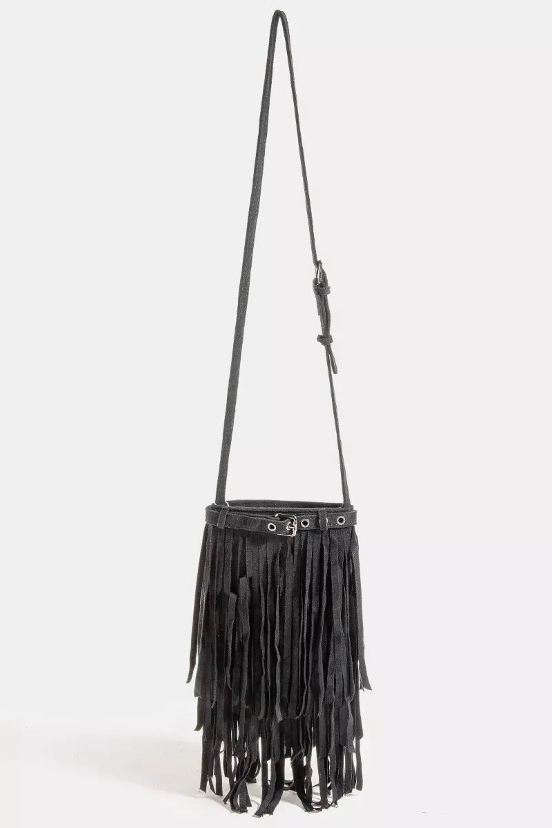 Fame Long Fringe Bucket Shoulder Bag Trendsi