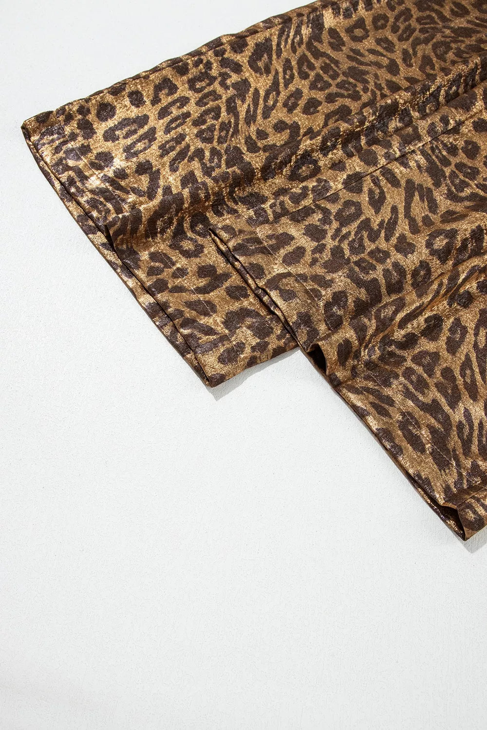 Multicolour Leopard Print Western Style Wide Leg Full Length Pants Trendsi