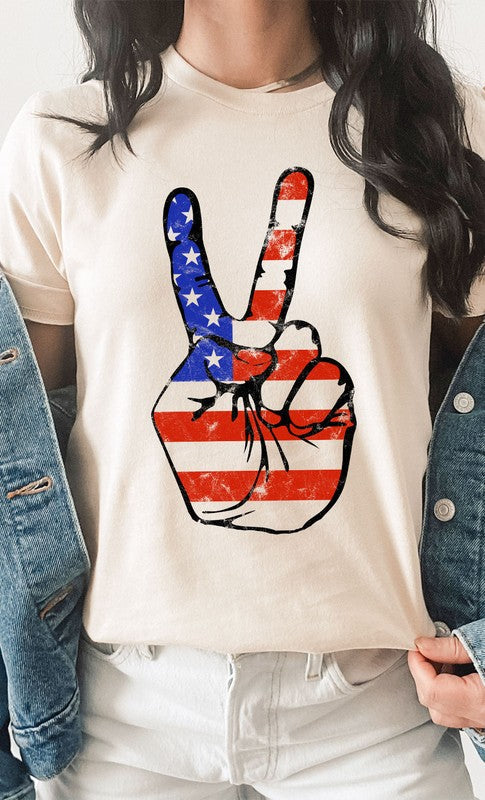American Peace Sign Graphic Tee Kissed Apparel