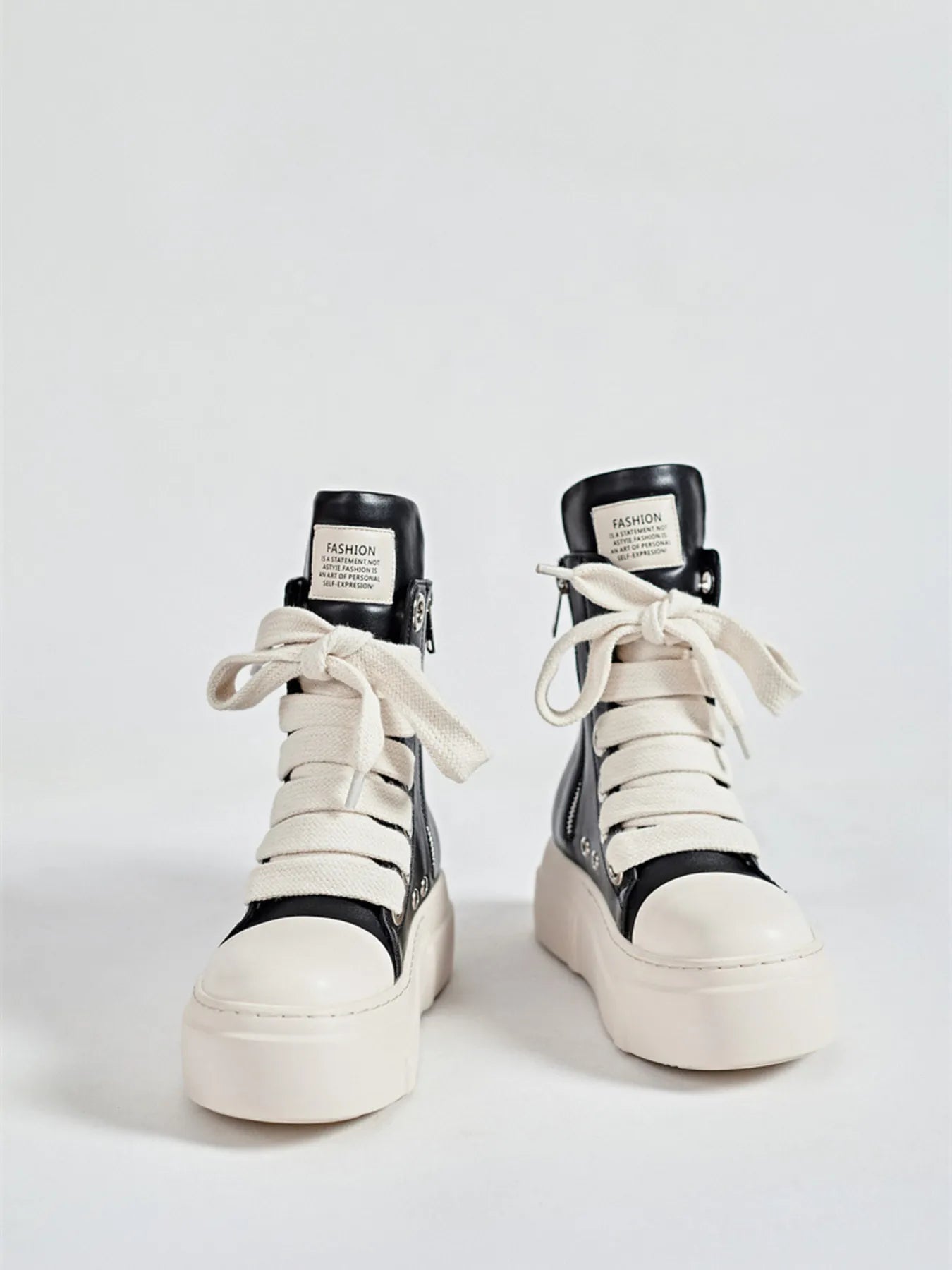 Platform Lace Up Contrast Sneakers