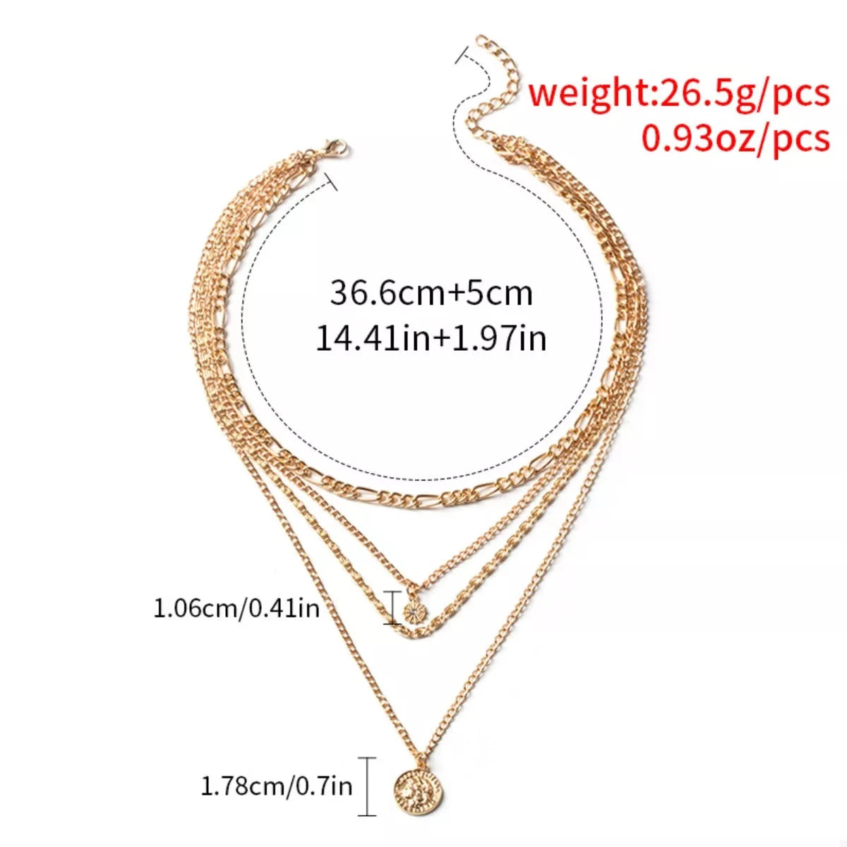 Four Layered Pendant Necklace