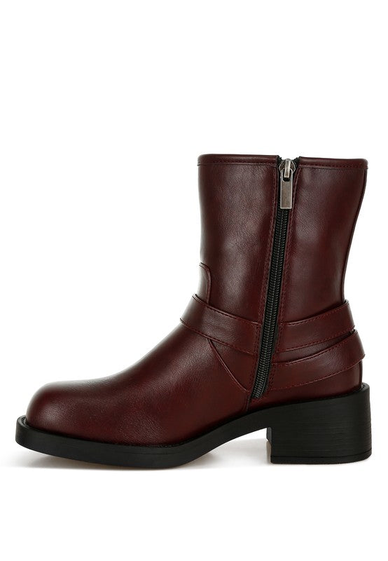 Caribou Harness Detail Biker Boots Rag Company