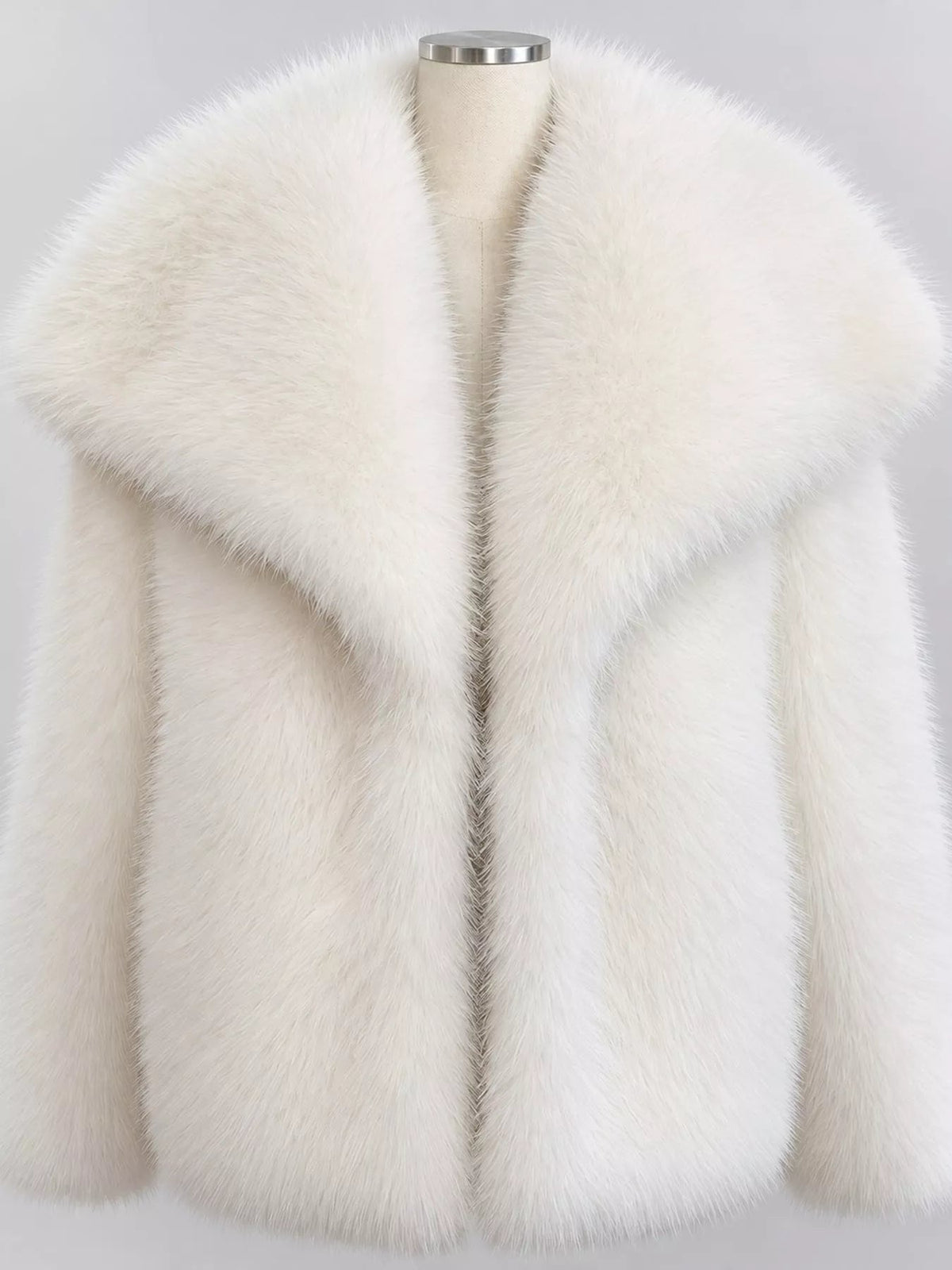 Fox Fur Collar Winter Outerwear Trendsi
