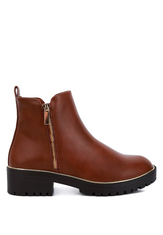 Thorin Metallic Frame Block Heel Boots Rag Company