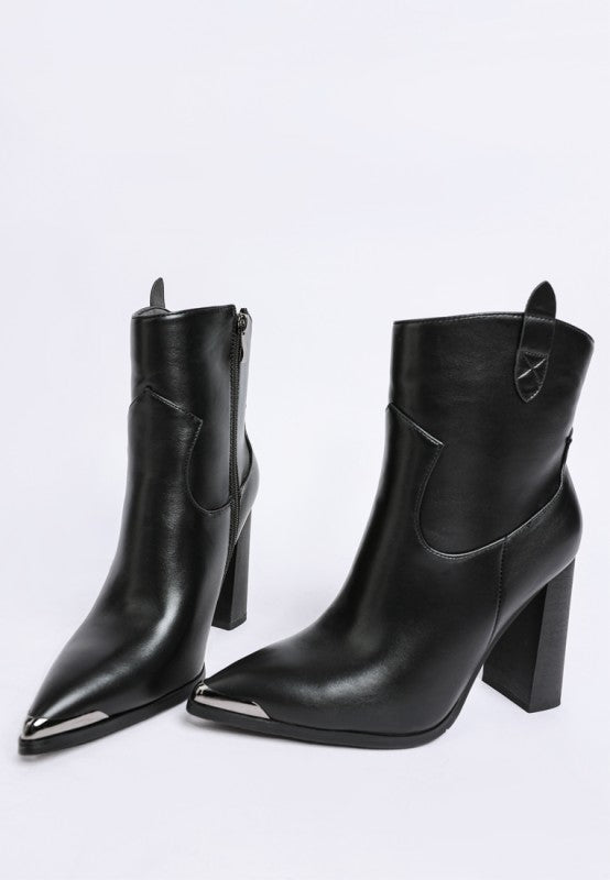Hatter Pointed Toe Faux Leather Boots Rag Company