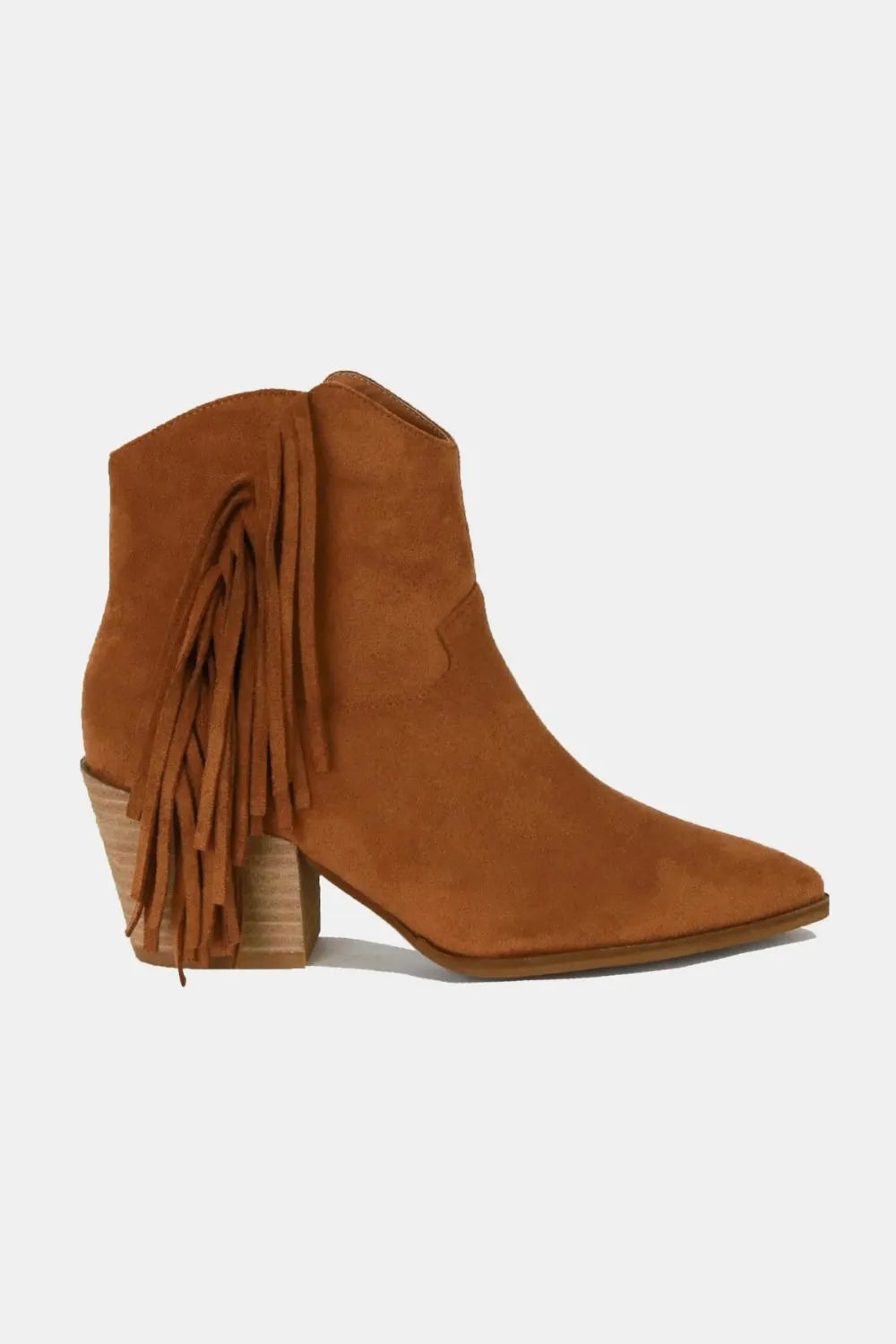 Beast Fashion Suede Fringe Point Toe Ankle Boots Trendsi
