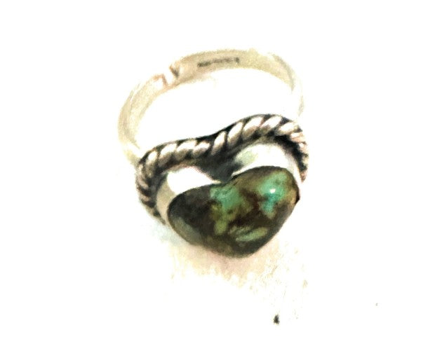 Navajo Sterling Silver & Turquoise Adjustable Hear