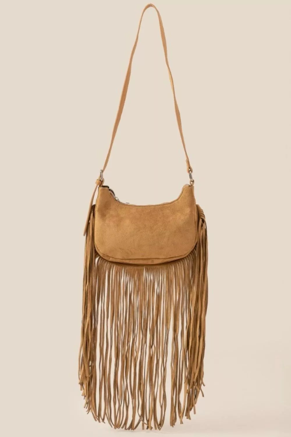 Fame Suede Fringe Crossbody Bag Trendsi