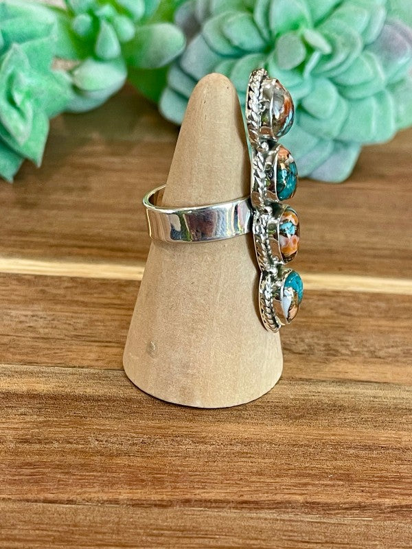 Beautiful Handmade Sterling Silver And Spice Clust