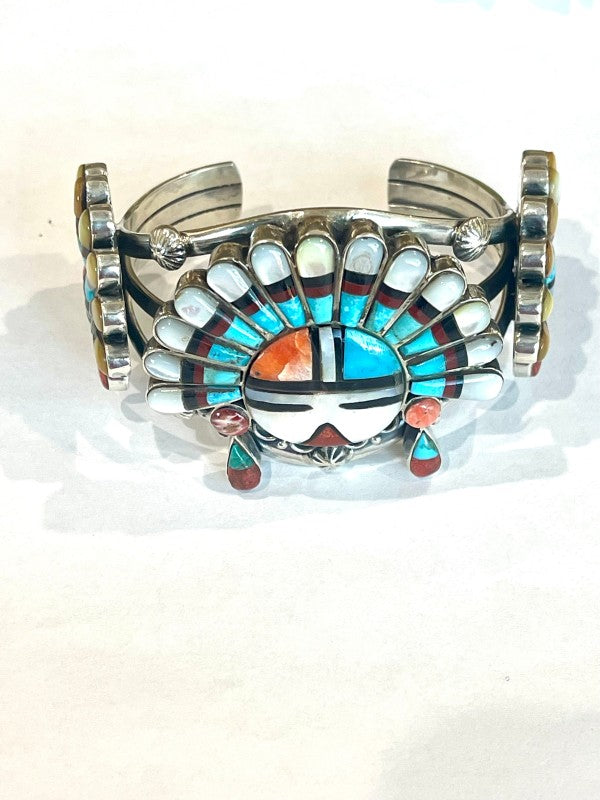 Handmade Sterling Silver & Multistone Sun Face