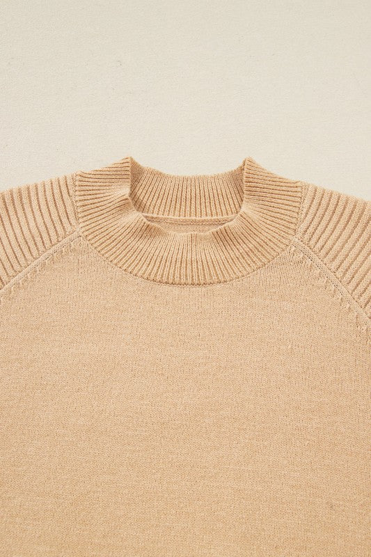 Solid High Neck Sweater and Pleated Mini Skirt Set JUNIPER BLVD