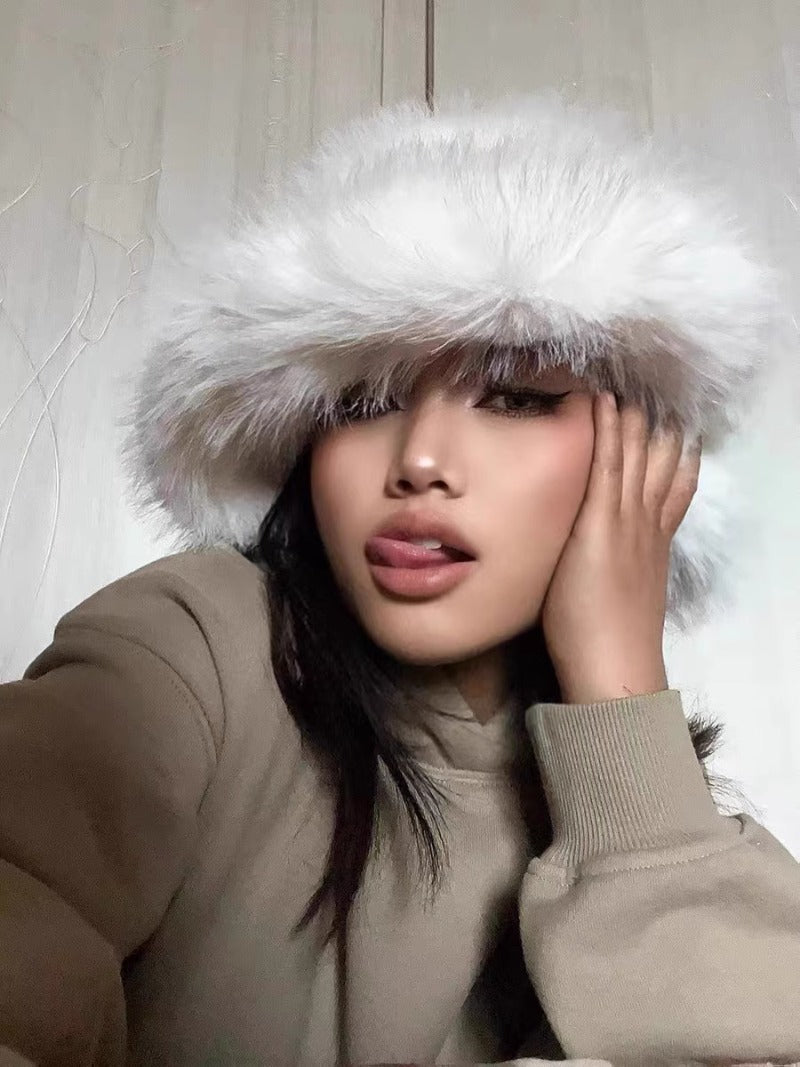 Mink Fur Fluffy Bucket Hat Luckygirlsclothingcompany.com