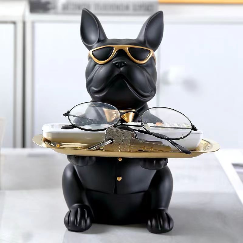 Black French Bulldog Coin Bank With Tray Luckygirlsclothingcompany.com