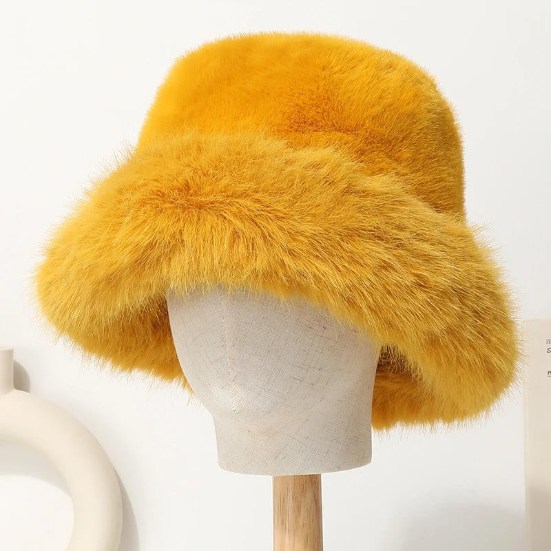 Mink Fur Fluffy Bucket Hat Luckygirlsclothingcompany.com