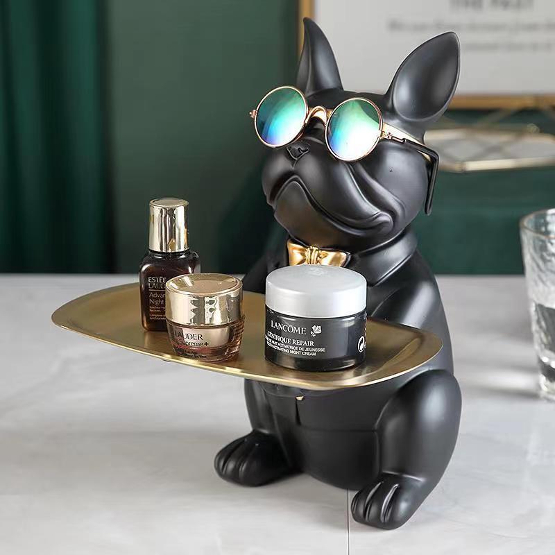 Black French Bulldog Coin Bank With Tray Luckygirlsclothingcompany.com