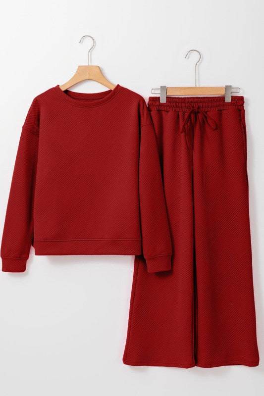 Textured Top and Pants Set JUNIPER BLVD