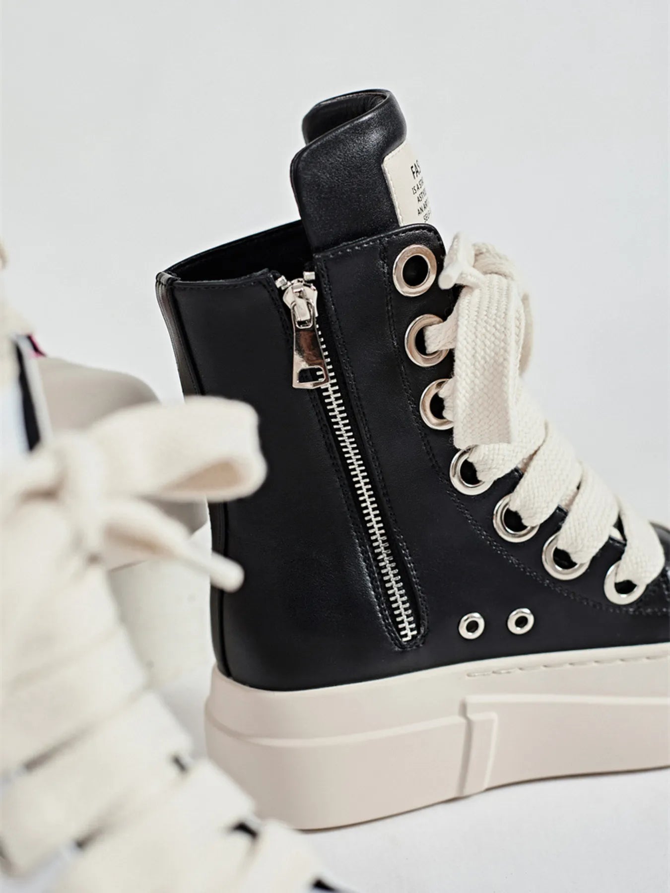 Platform Lace Up Contrast Sneakers 