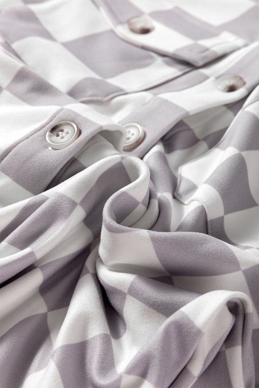 Checker Flap Pocket Button 