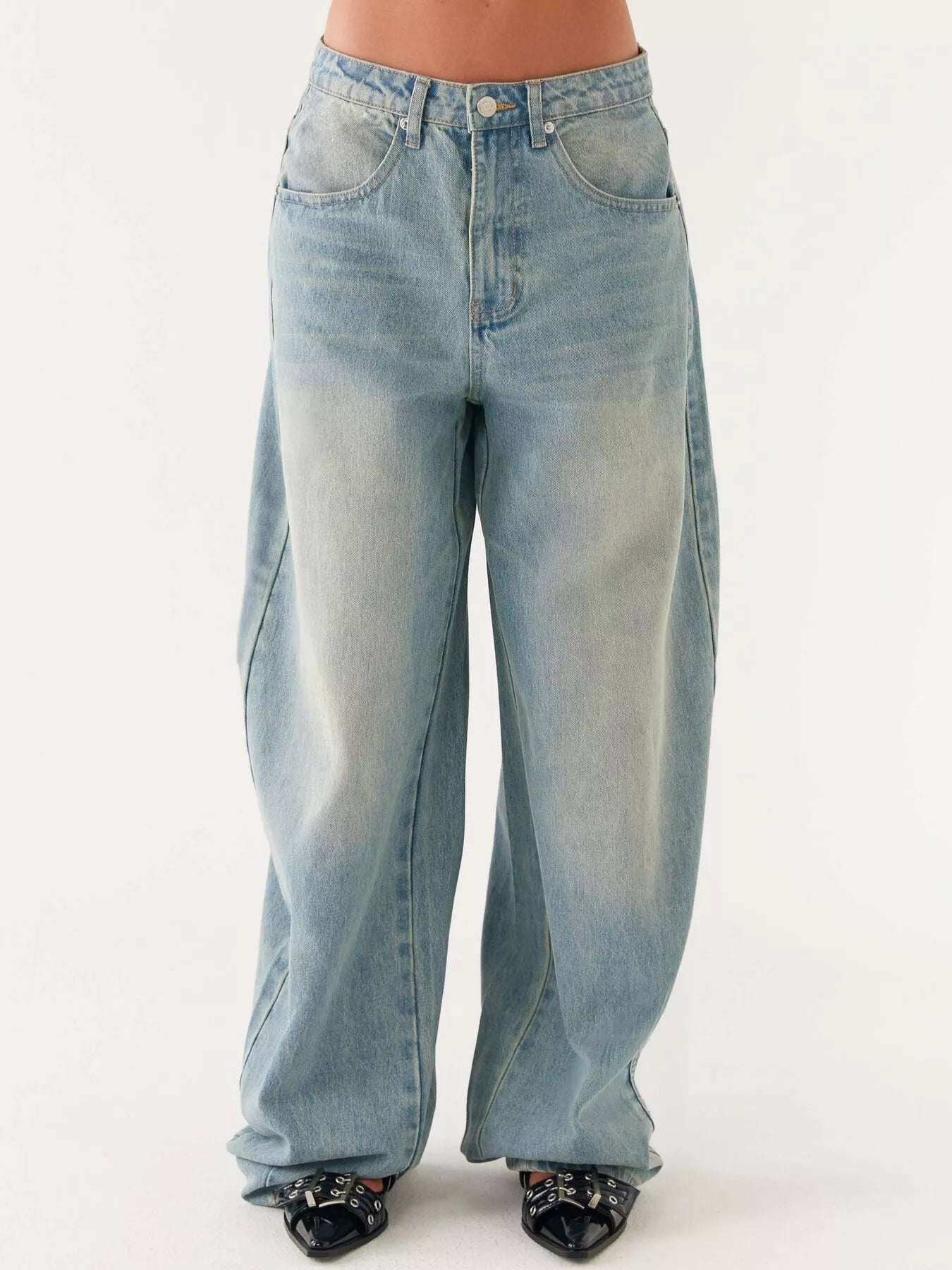 Button Up Denim Jacket and Jeans Set Trendsi
