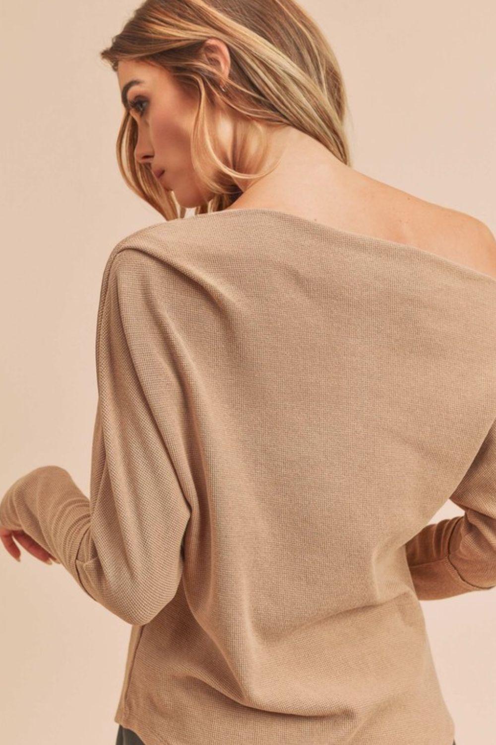 One Shoulder Long Sleeve Knit Top
