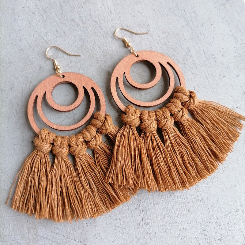 Tassel Detail Geometric Earrings Trendsi