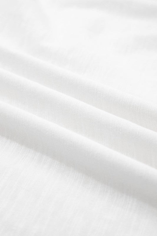 Solid Layered Ruffle Short Sleeve Round Neck Top JUNIPER BLVD