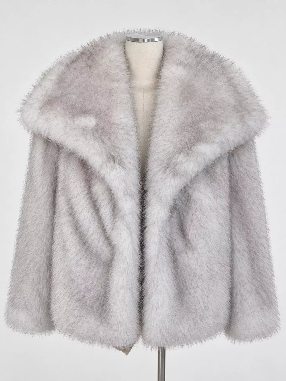 Fox Fur Collar Winter Outerwear Trendsi