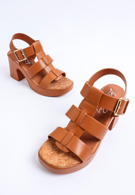 Avalon Chunky Pin Buckle Platform Heels 