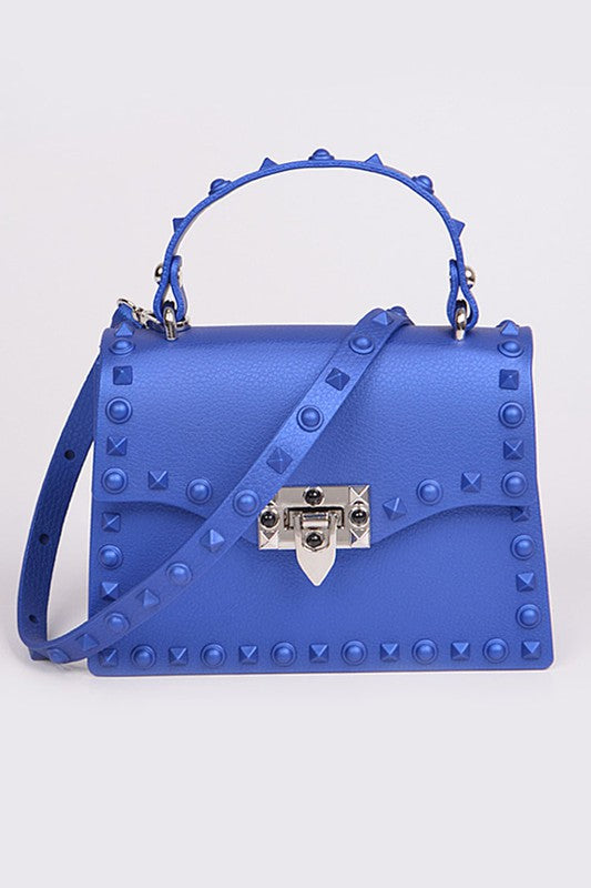 Tonal Studded Top Handle Swing Bag Artini Accessories