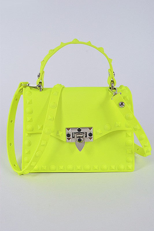 Tonal Studded Top Handle Swing Bag Artini Accessories