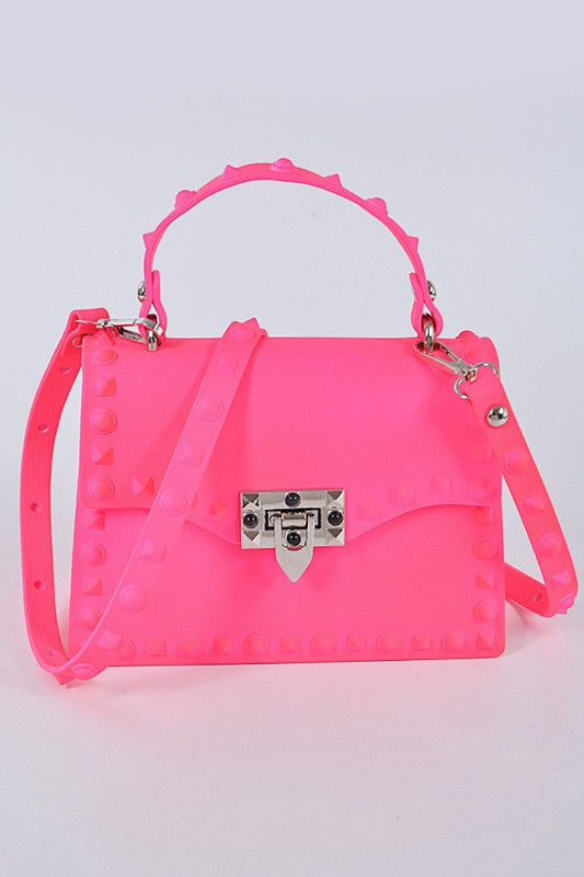 Tonal Studded Top Handle Swing Bag Artini Accessories