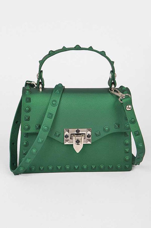 Tonal Studded Top Handle Swing Bag Artini Accessories