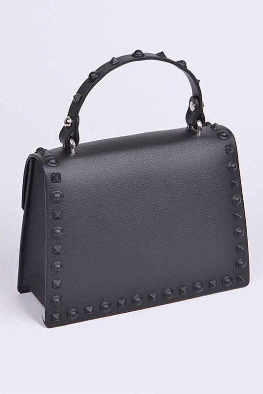 Tonal Studded Top Handle Swing Bag Artini Accessories