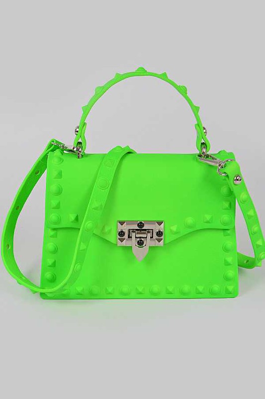 Tonal Studded Top Handle Swing Bag Artini Accessories