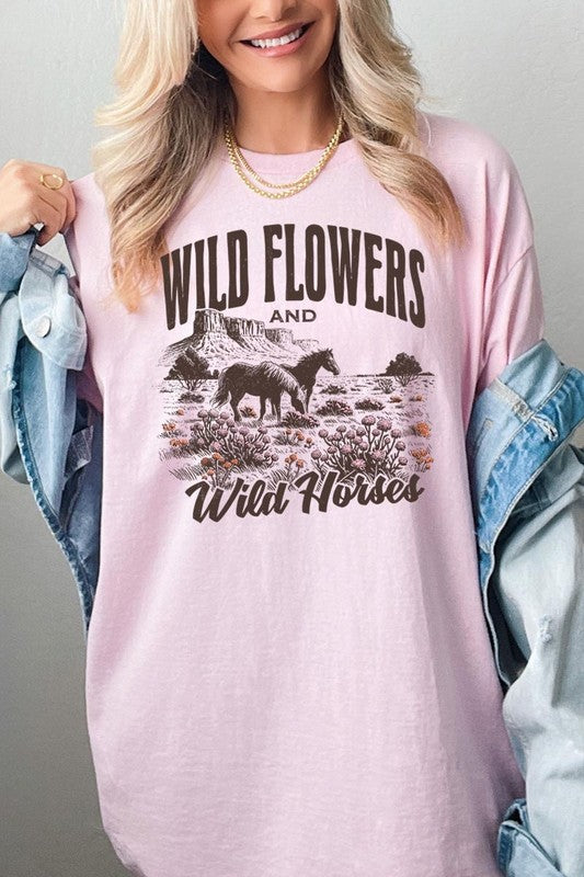 Wildflowers Wild Horses Graphic Plus Tee Color Bear
