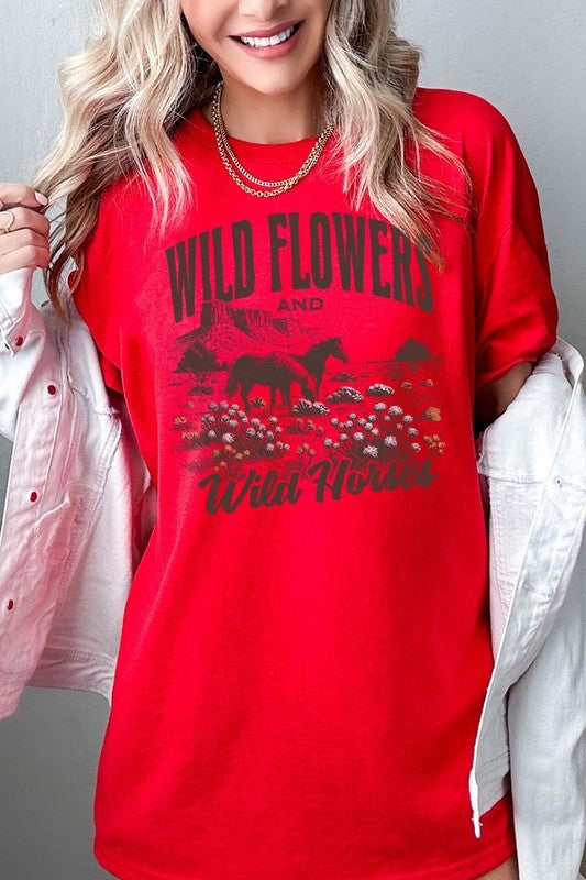 Wildflowers Wild Horses Graphic Plus Tee Color Bear