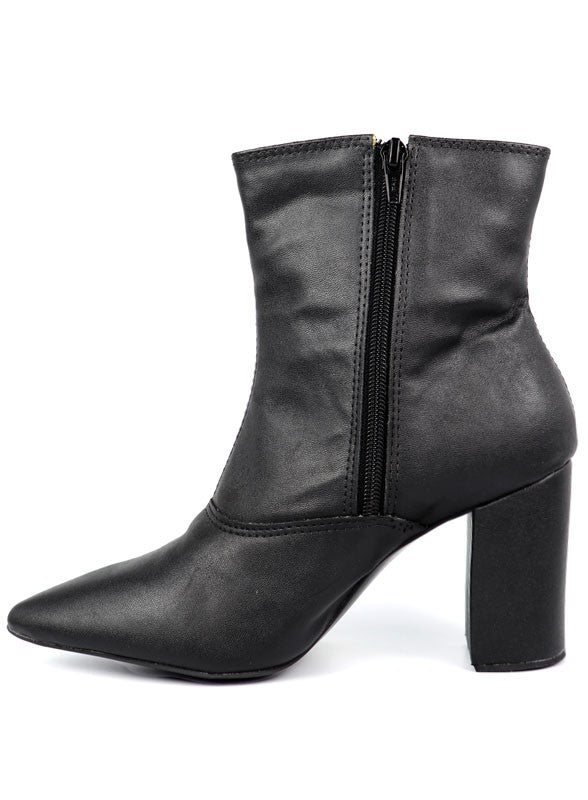 Pointed Toe Bootie with a Block Heel Miami Shoe Wholesale
