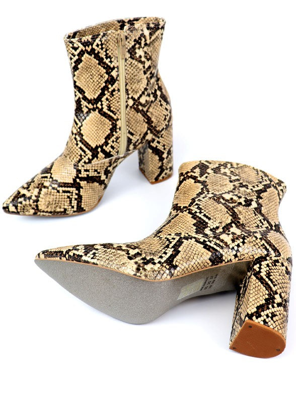 Pointed Toe Bootie with a Block Heel Miami Shoe Wholesale