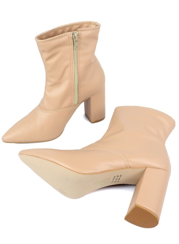 Pointed Toe Bootie with a Block Heel Miami Shoe Wholesale