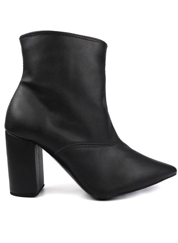 Pointed Toe Bootie with a Block Heel Miami Shoe Wholesale