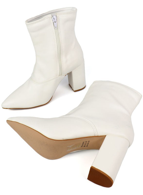 Pointed Toe Bootie with a Block Heel Miami Shoe Wholesale