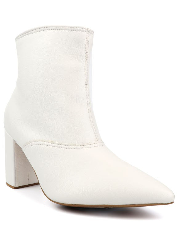 Pointed Toe Bootie with a Block Heel Miami Shoe Wholesale