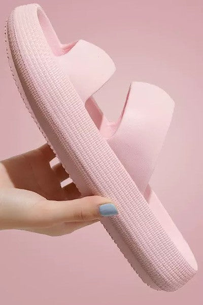 Double strap slide sandals Miss Sparkling