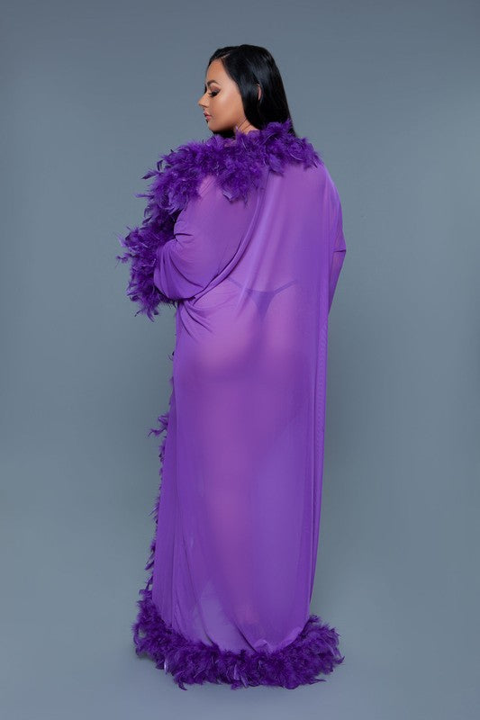 Glamour Boa Feather Trim Robe BE WICKED