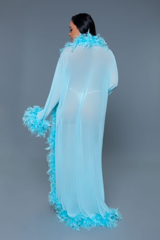 Glamour Boa Feather Trim Robe BE WICKED