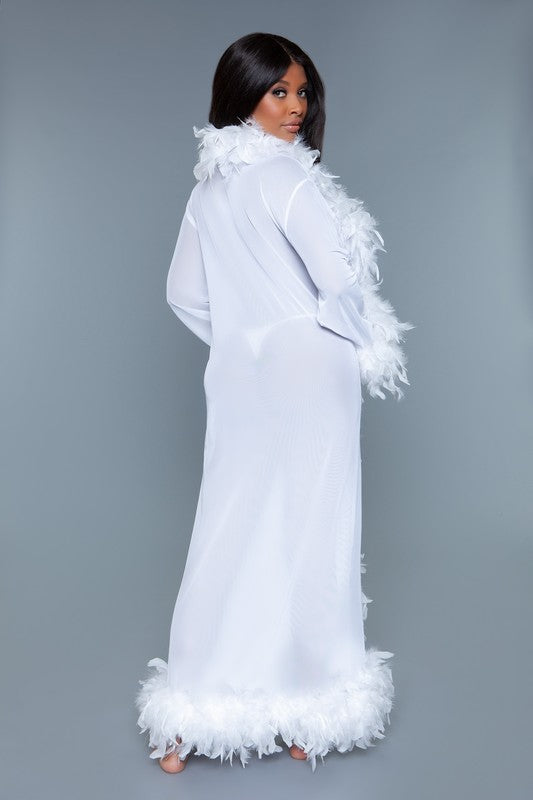 Glamour Boa Feather Trim Robe BE WICKED