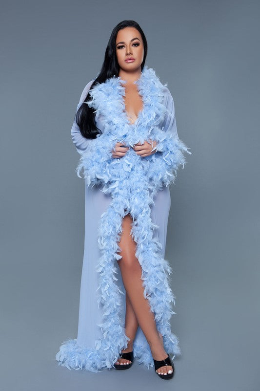 Glamour Boa Feather Trim Robe BE WICKED