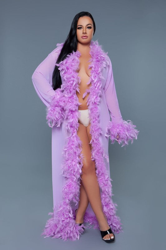 Glamour Boa Feather Trim Robe BE WICKED